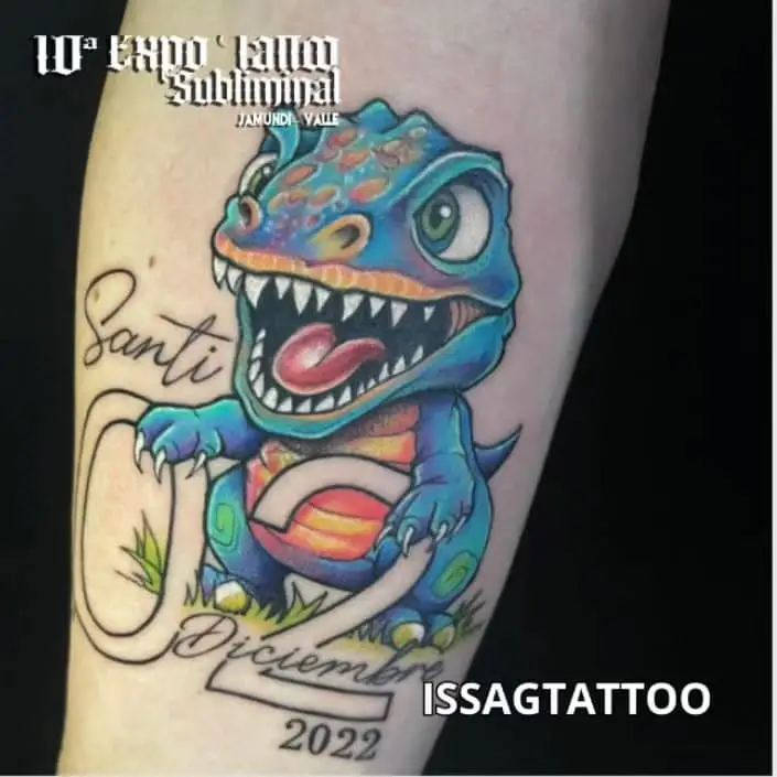 dinosaurio caricatura tattoo