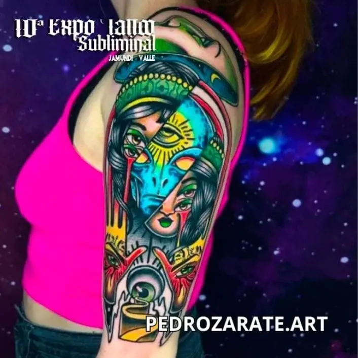 tattoo mezcla indigena y alien